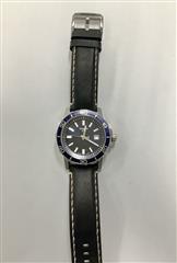 TISSOT SUPERSPORT BLUE DIAL BLACK LEATHER STRAP 44MM MEN'S QUARTZ WATCH